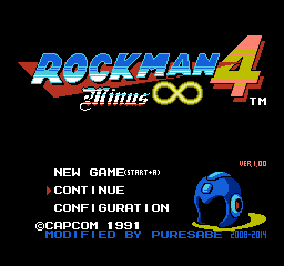 MegaMan IV : Minus Infinity (Hack) — Title screen